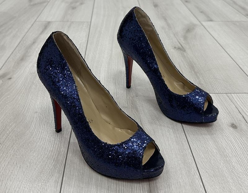 Donna Christian Louboutin Tacchi Blu Pelle 38