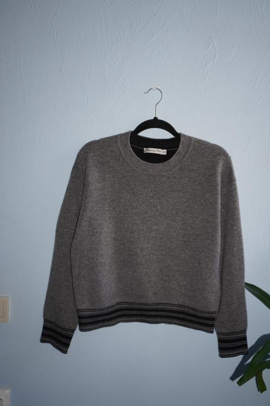 Damen Christian Dior Pullover Anthrazit Kaschmir M
