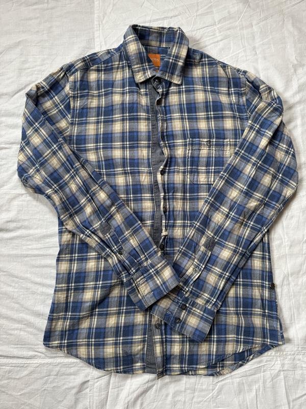 Мужская Boss Сорочка Оранжевая Хлопок M