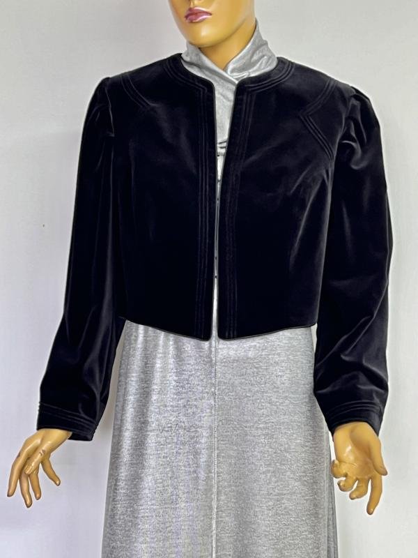 Женский Vintage Жакет Чёрный Хлопок XL