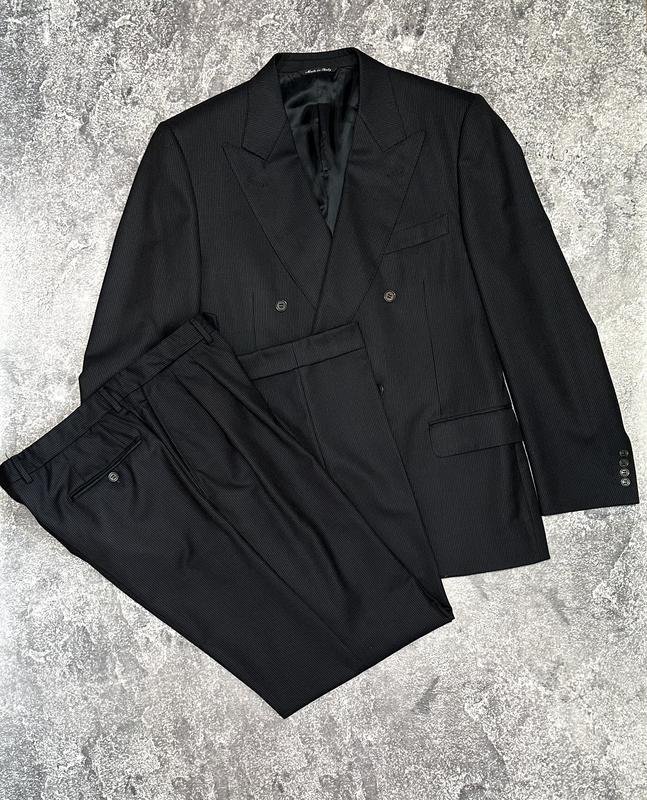 Herren Canali Anzug Schwarz Wolle L