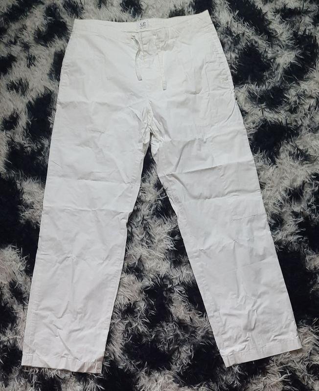 Men C.P. Company Trousers White Cotton 34