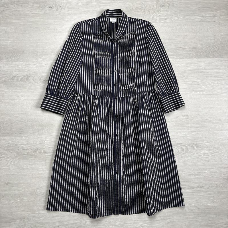 Femme Armani Collezioni Robe Bleu Marine Coton 42