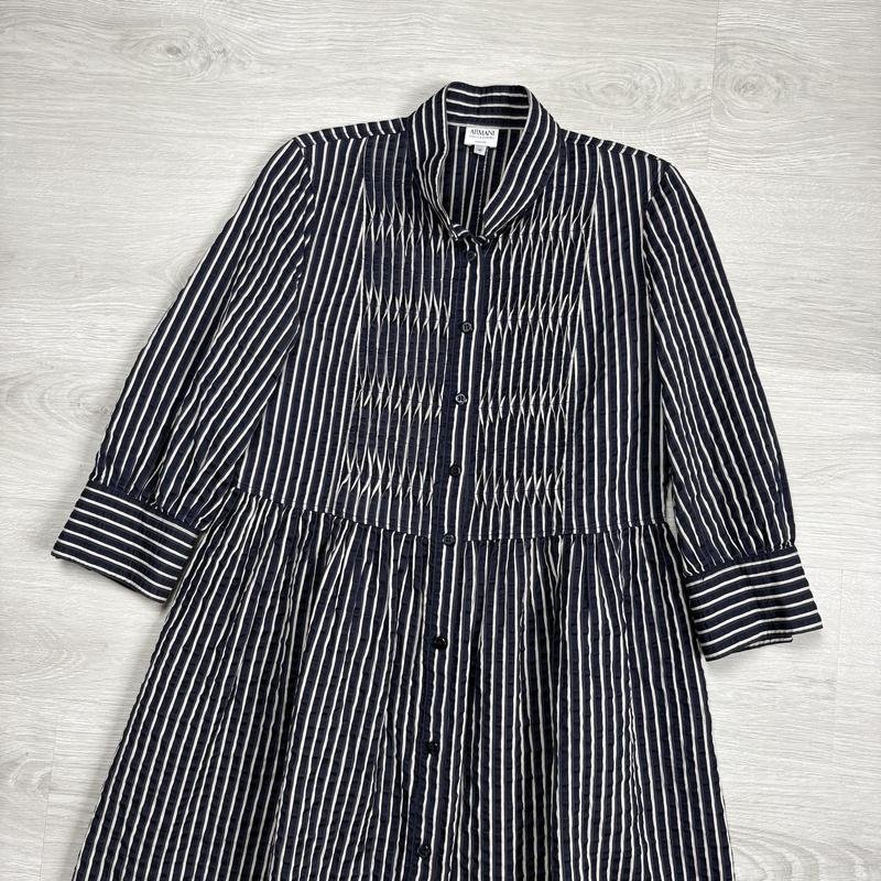 Femme Armani Collezioni Robe Bleu Marine Coton 42