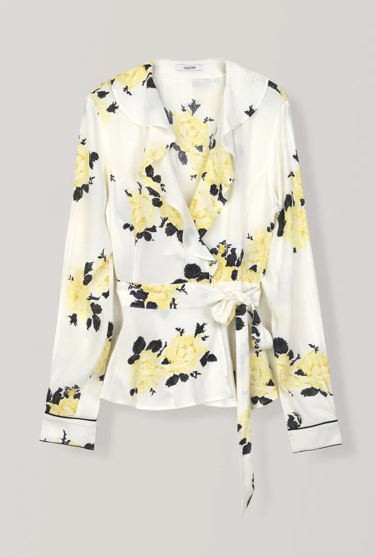 Women Ganni Shirt White Viscose 38