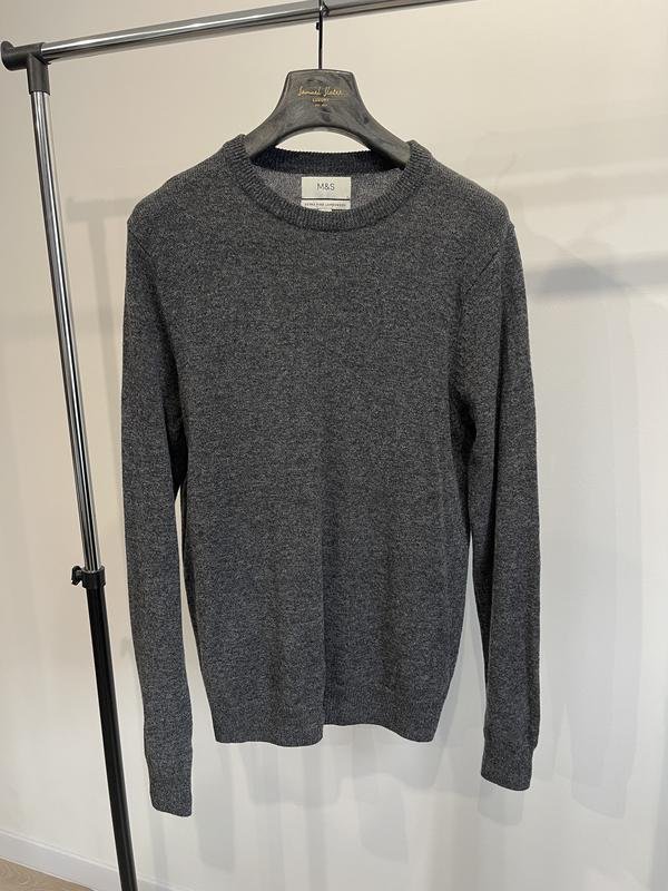 Herren Marks & Spencer Pullover Silber Wolle M