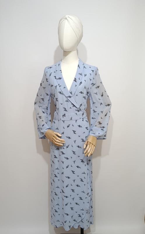 Women Ganni Dress Blue Viscose 36