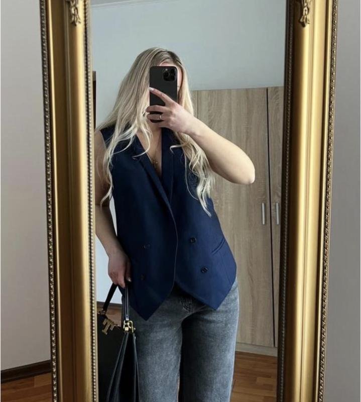 Donna Hugo Boss Gilet Blu Navy Viscosa M