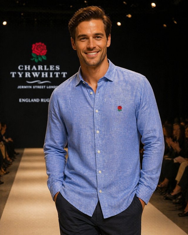 Homme Charles Tyrwhitt Chemise Bleue Lin M