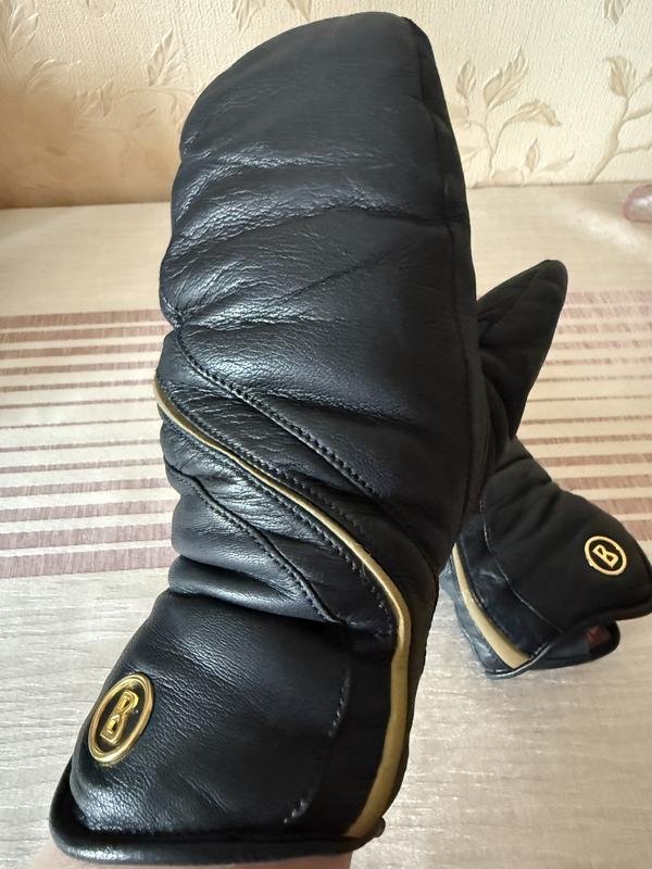 Женские Bogner Варежки Чёрный Кожа 6.5