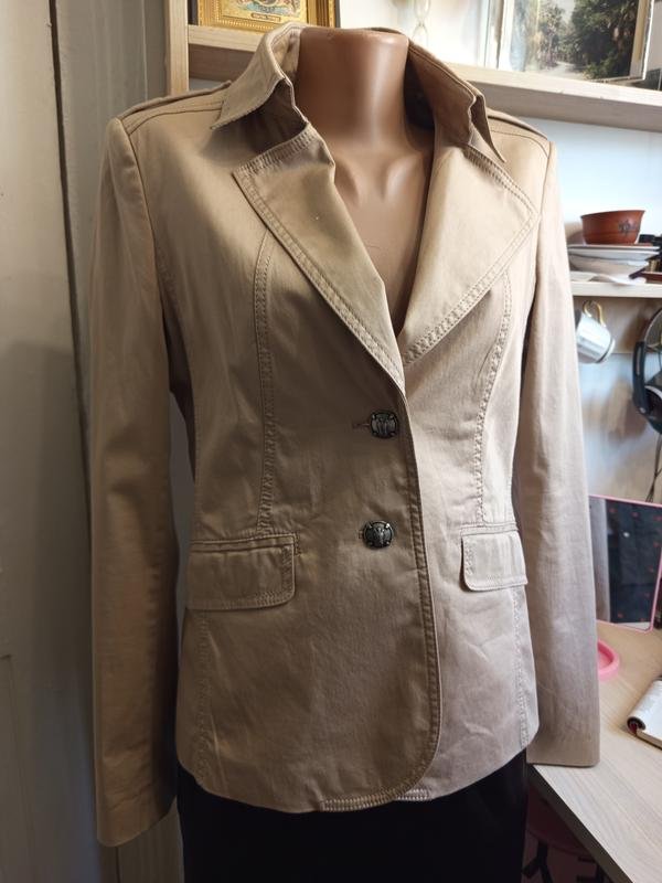 Damen BOSS Orange Jacke Beige Baumwolle 38