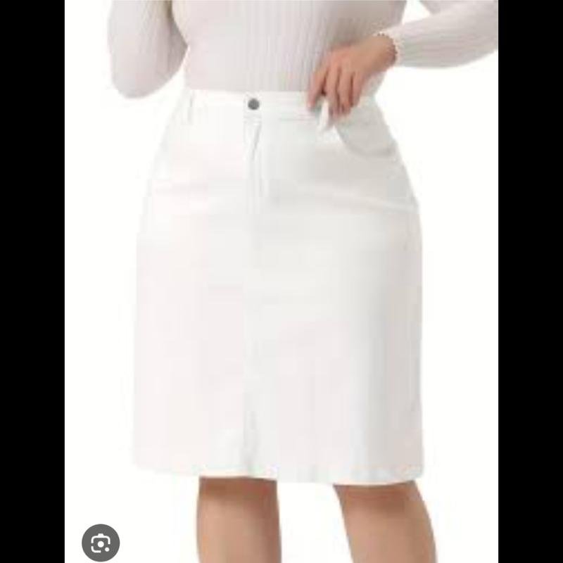 Donna Closed Gonna Bianca Denim M
