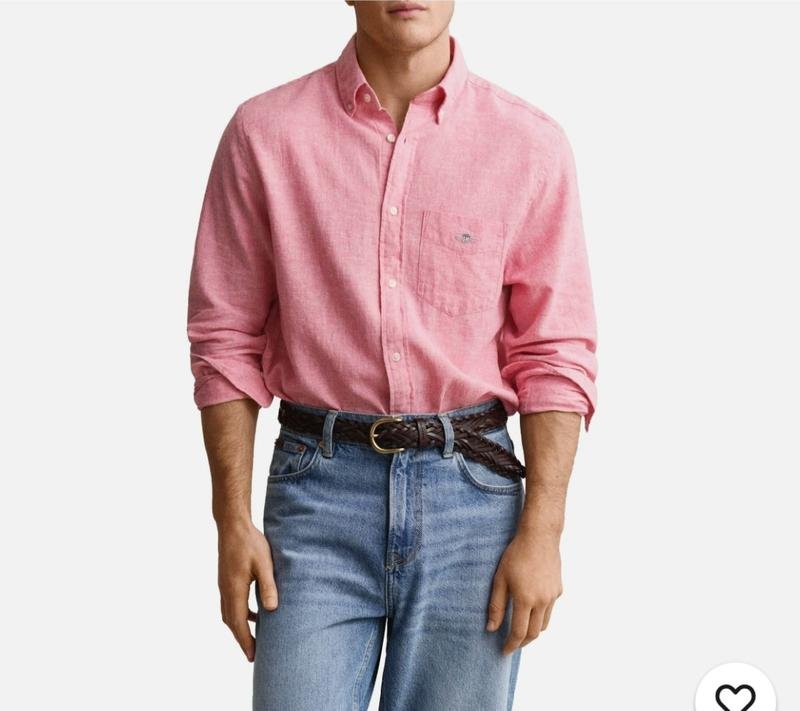 Homme Gant Chemise Rose Coton XXL