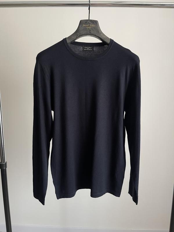 Homme ZARA Pull Bleu Marine Viscose M