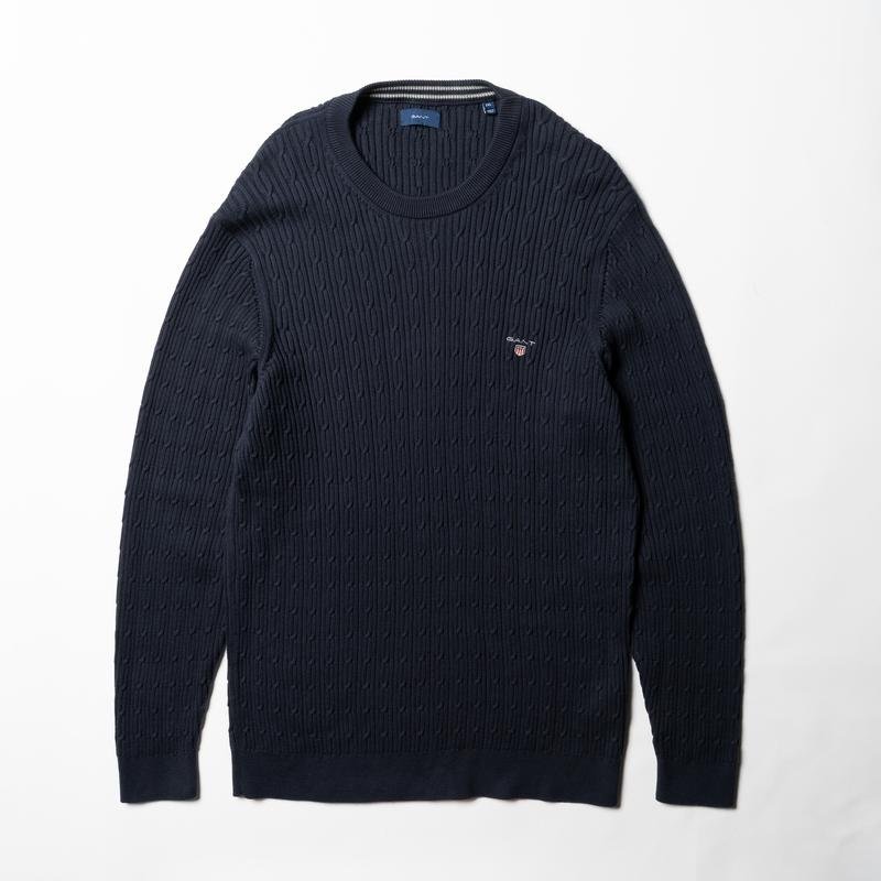 Homme Gant Pull Bleu Marine Coton XL-XXL