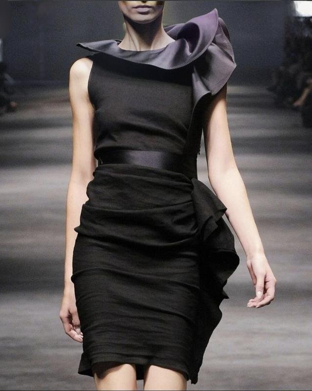 Donna Lanvin Abito Nero Viscosa 40