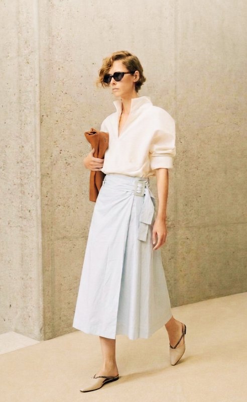 Женская Jil Sander Юбка Белая Хлопок L