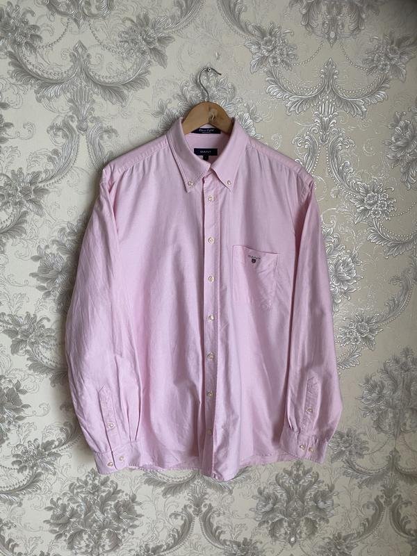 Homme Gant Chemise Rose Coton L