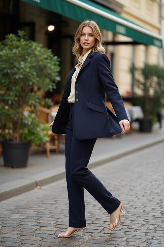 Donna Gerry Weber Completo Blu Navy Lana 40