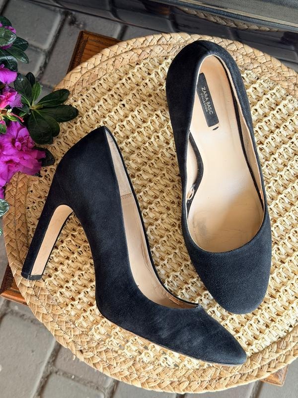 Women ZARA Heels Black Suede 41