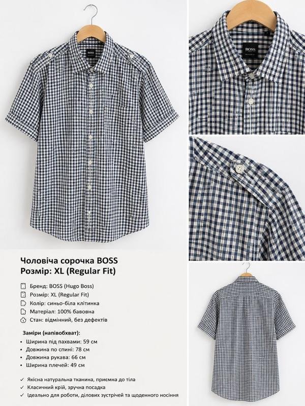 Herren Hugo Boss Hemd Grau Baumwolle XL