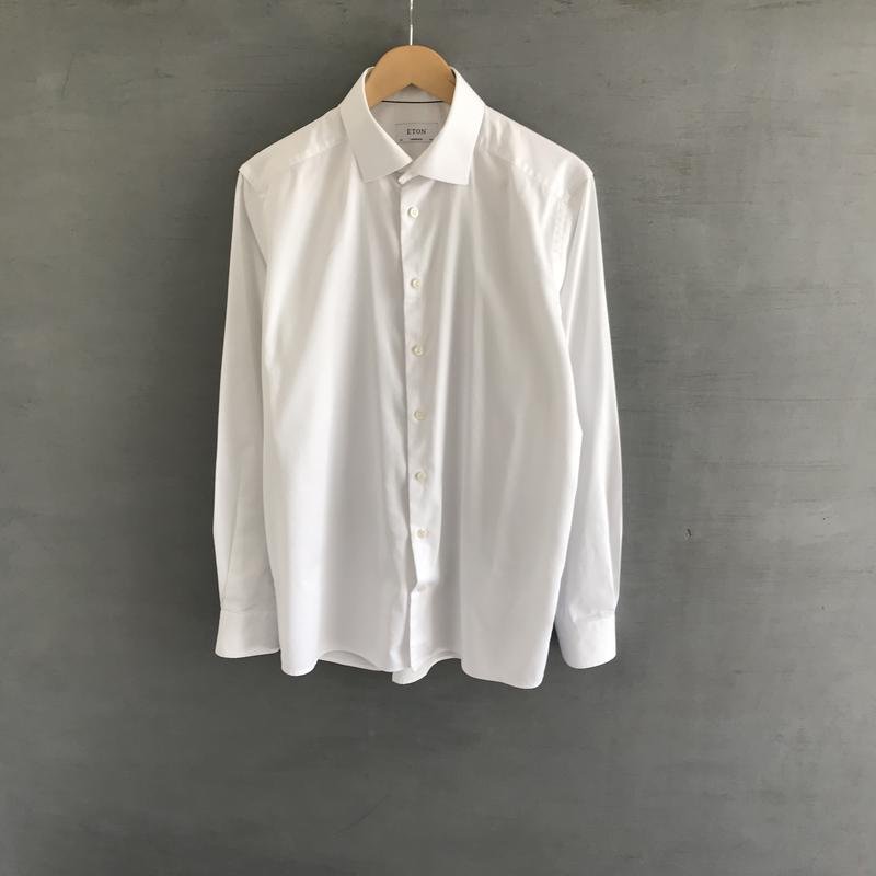 Men Eton Shirt White Cotton XL