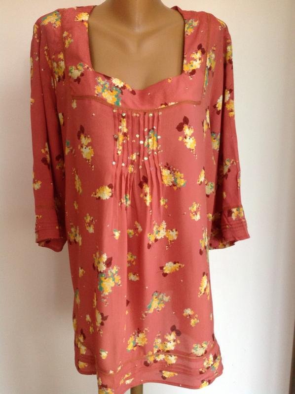 Damen Bluse Pfirsich Viskose 54 / 5XL / 62