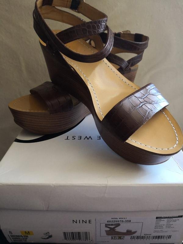 Женские Nine West Босоножки Коричневый Натур.кожа