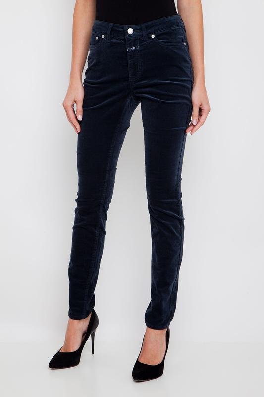 Donna Pantaloni Velluto Blu Navy L
