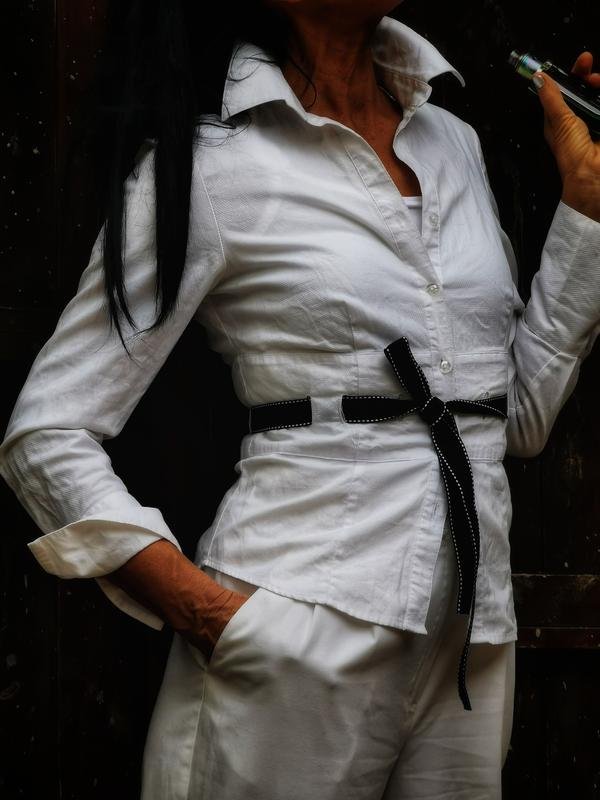Donna Camicia Nera Cotone 36 / S / 44