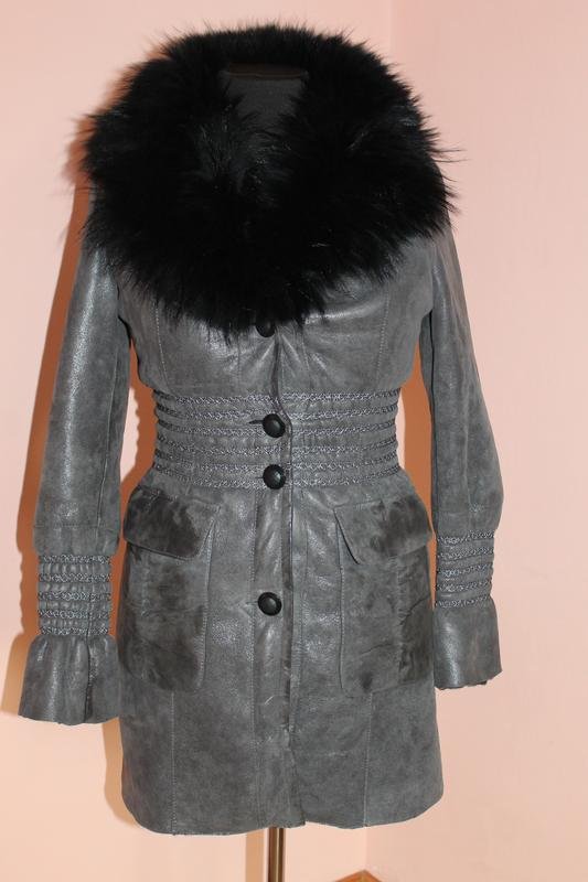 Donna Cappotto Grigio Pelle 38 / M / 46