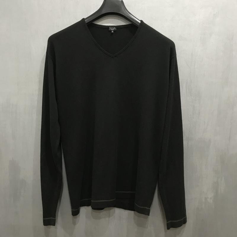 Мужской Paul Smith Пуловер Чёрный Хлопок 42 / XL /