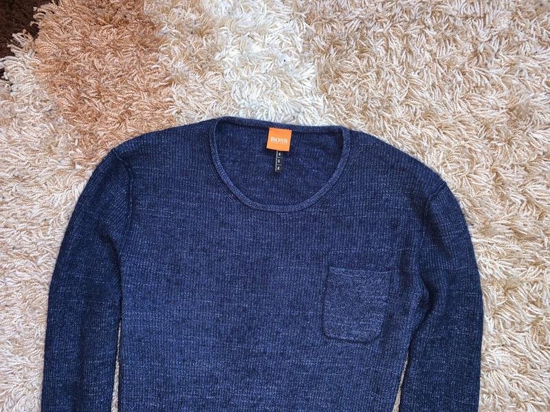 Мужской Boss Свитер Тёмно-синий 40 /L / 48