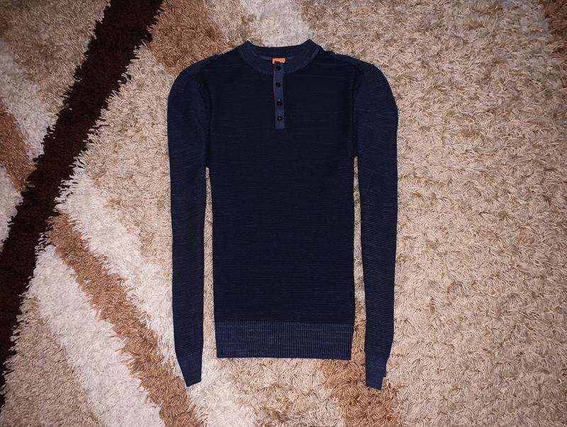 Мужской Boss Свитер Тёмно-синий 40 /L / 48