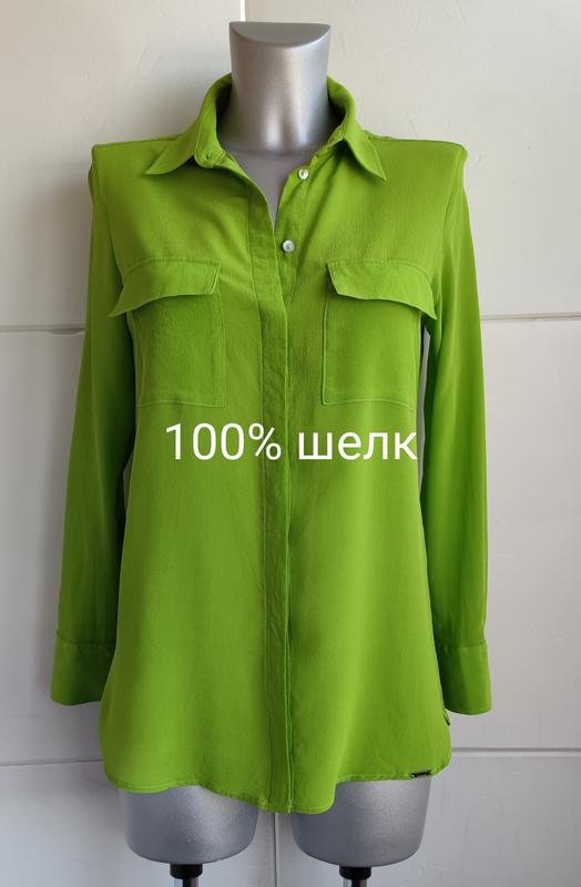 Женская Німеччина Рубашка Зелёный Шёлк 34 / XS /