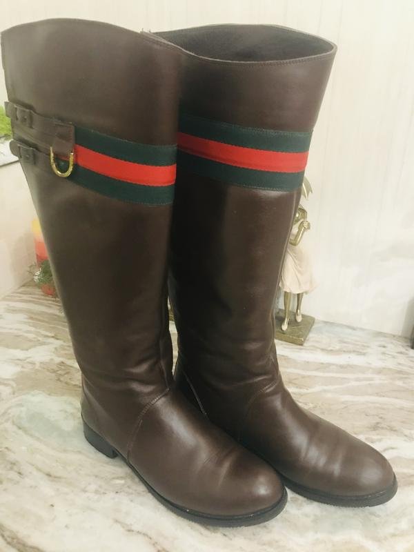 Женские Gucci Ботинки Коричневые Кожа 39