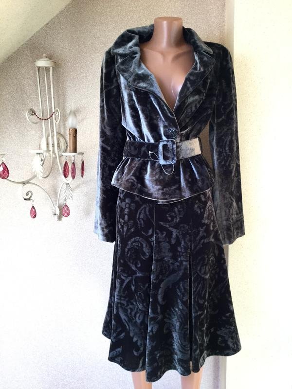 Женский Caractère Костюм Бирюзовый Бархат 40 / L /