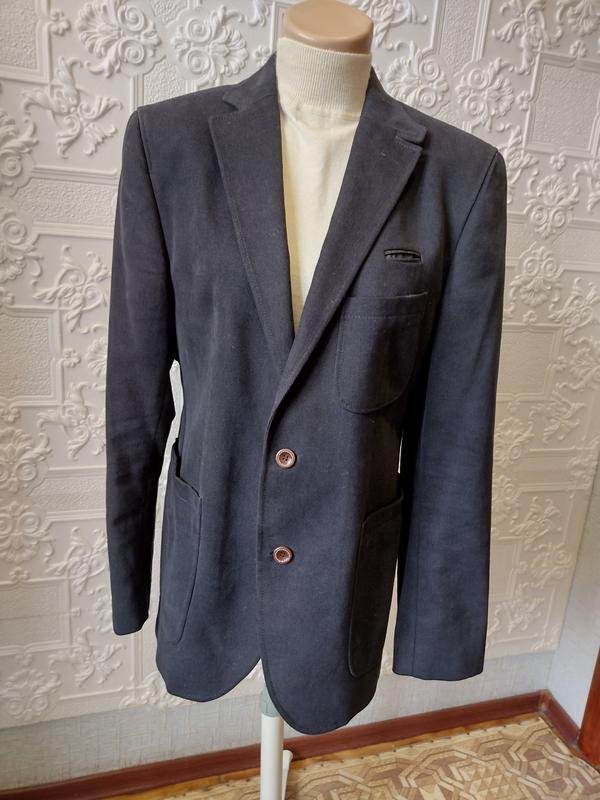 Мужской Німеччина Пиджак Тёмно-синий Хлопок 40 /L