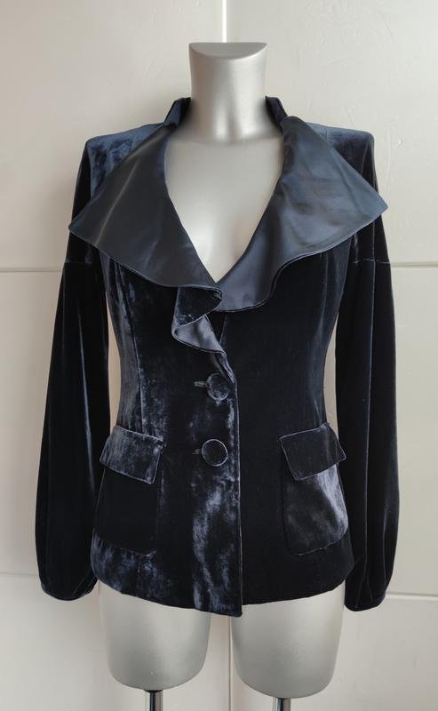 Damen Jaeger Blazer Marineblau Samt 36