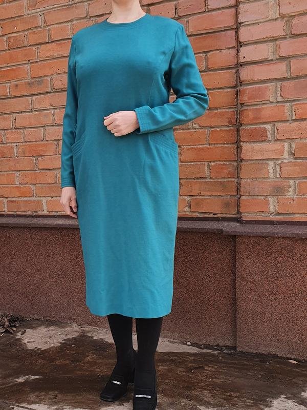 Donna Laura Ashley Abito Turchese Lana 36