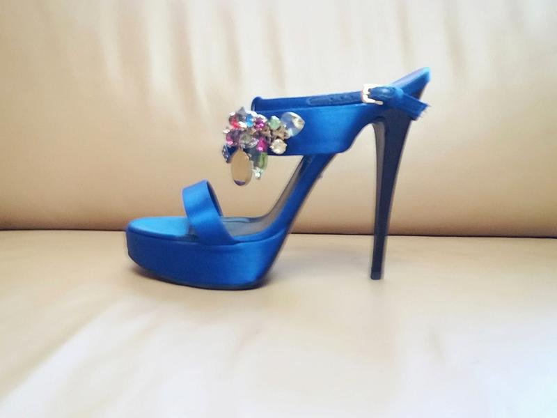 Femme Alberto Guardiani Talons Bleu Marine Satin