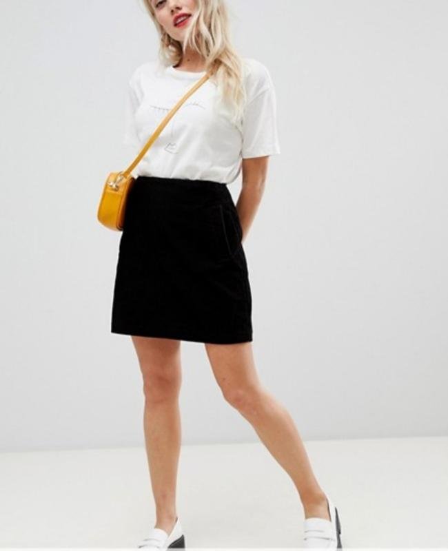 Women Nudie Jeans Skirt Black Velvet 36