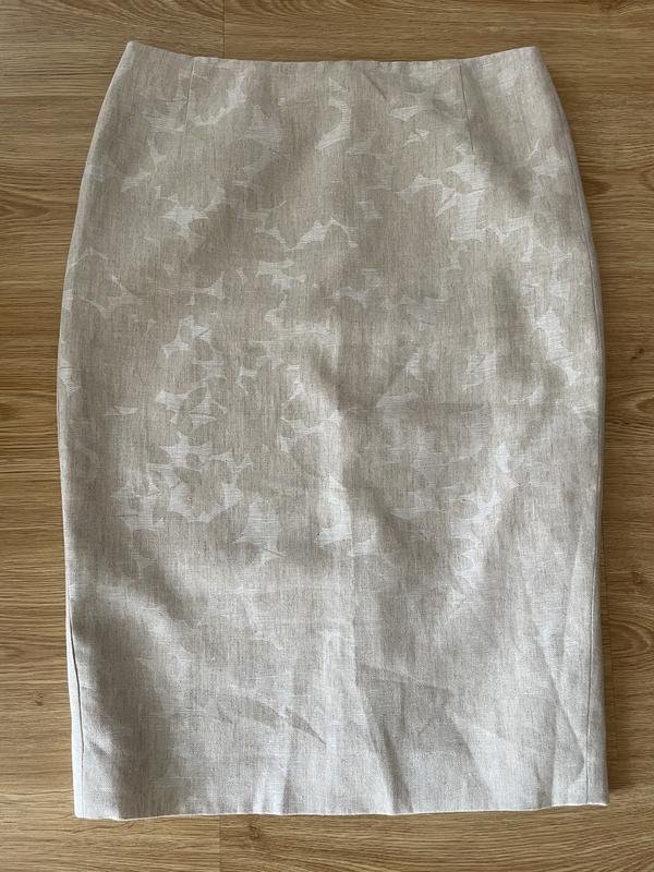 Women Hobbs Skirt Silver Linen 38