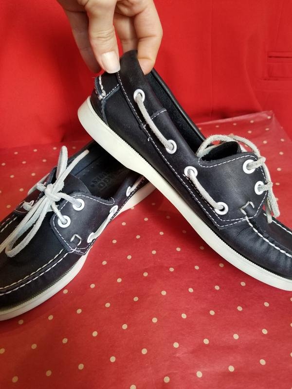 Damen Sebago Absätze Marineblau Leder 35