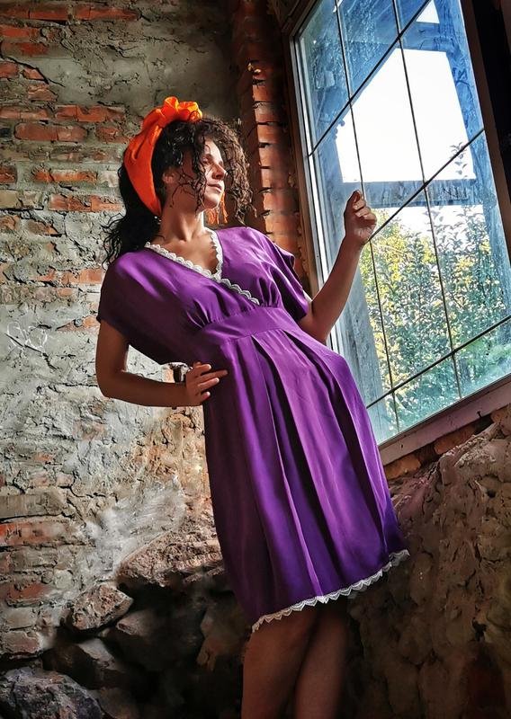 Damen Tibi Kleid Flieder Seide 36 / S / 44