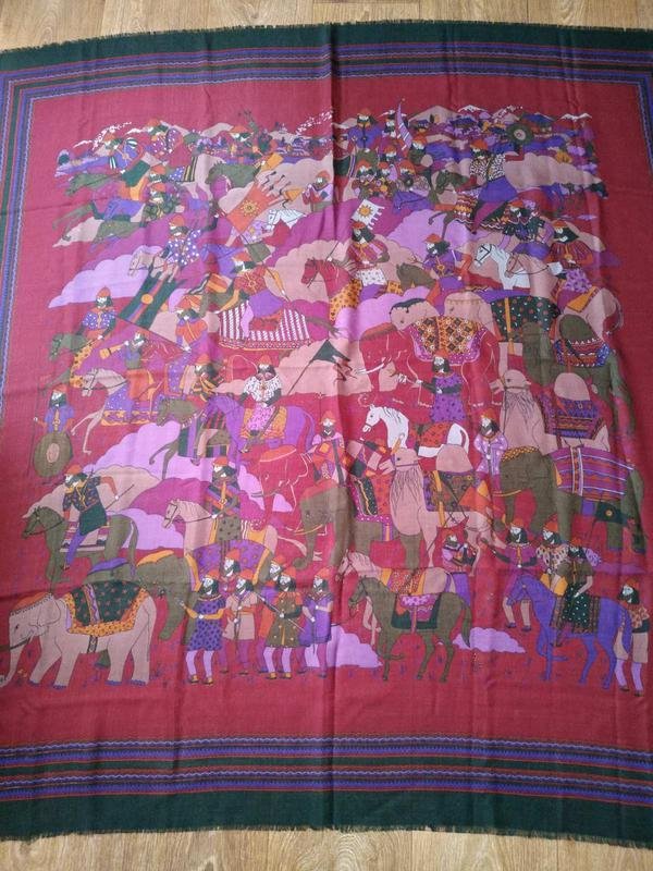 Donna Celine Sciarpa Multicolore Sete Lana