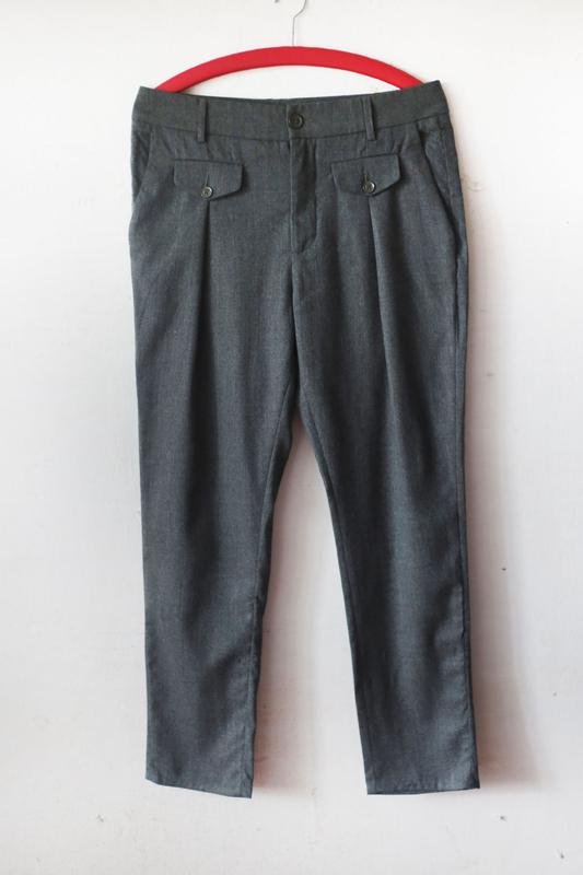 Femme Dondup Pantalon Gris Laine 36