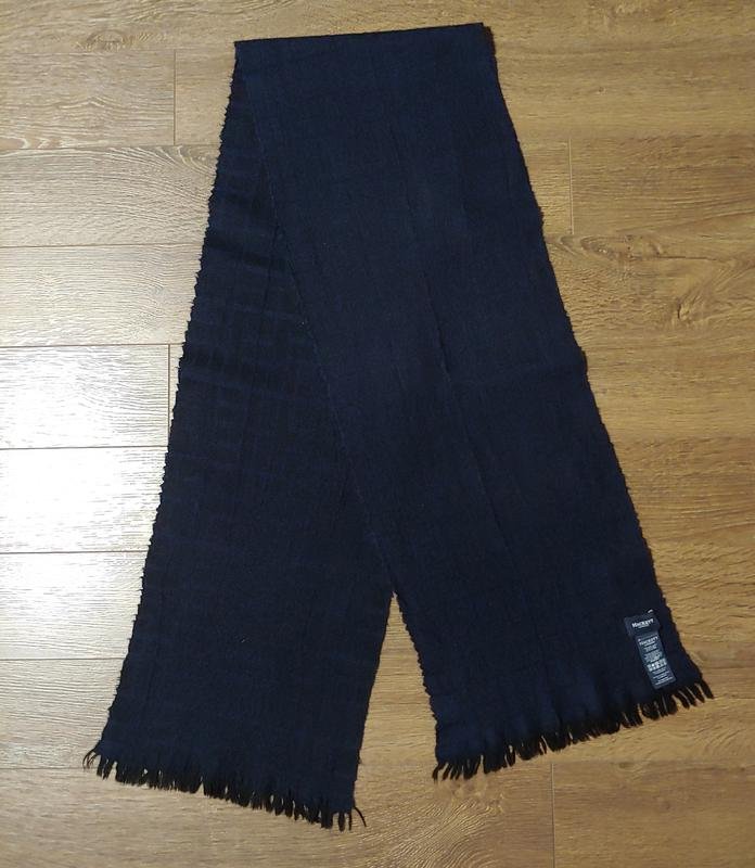 Homme Hackett Écharpe Noire Laine Taille Unique