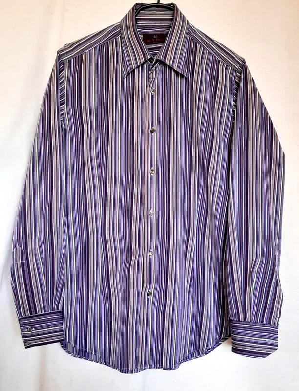 Uomo Etro Camicia Viola Cotone 40 /L / 48