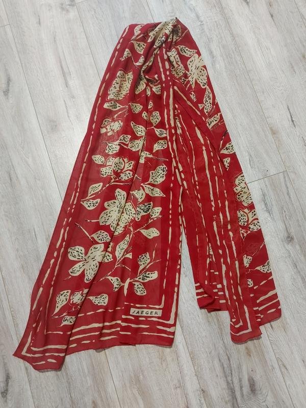 Femme Jaeger Écharpe Bourgogne Soie Taille Unique